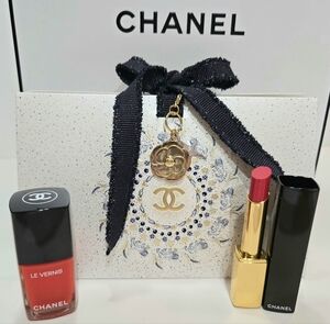 CHANEL MAKEUP BUNDLE: 834 ROSE  TURBULENT Lipstick + 634(red orange) Nail Polish